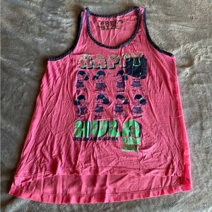 Happy Hula Hawaii Pink Tank Top | Free Size